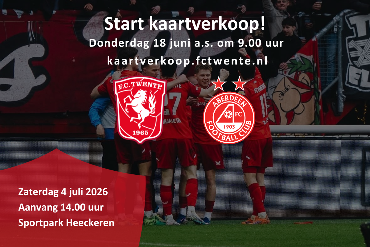 FC Twente speelt in de voorbereiding bij GFC tegen het Schotse Aberdeen FC